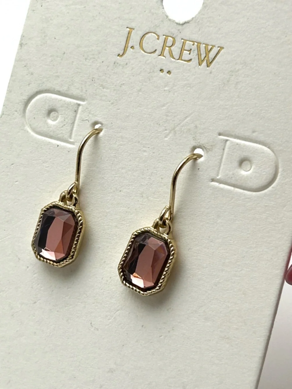 J. Crew Bronze Rose Jeweled Drop Earrings NWT